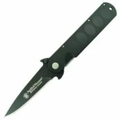 Smith & Wesson Tactical Knife, Black Blade, Black Aluminum Handle, Plain