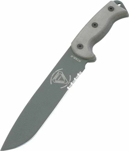 Ontario Knife Company (OKC) Ontario RTAK-II, 7" Serrated 1095 Steel Blade, Micarta Handle