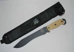 Ontario Knife Company (OKC) Ontario Knife Company Night Stalker 9 Tan Micarta Handle Black Plain Blade