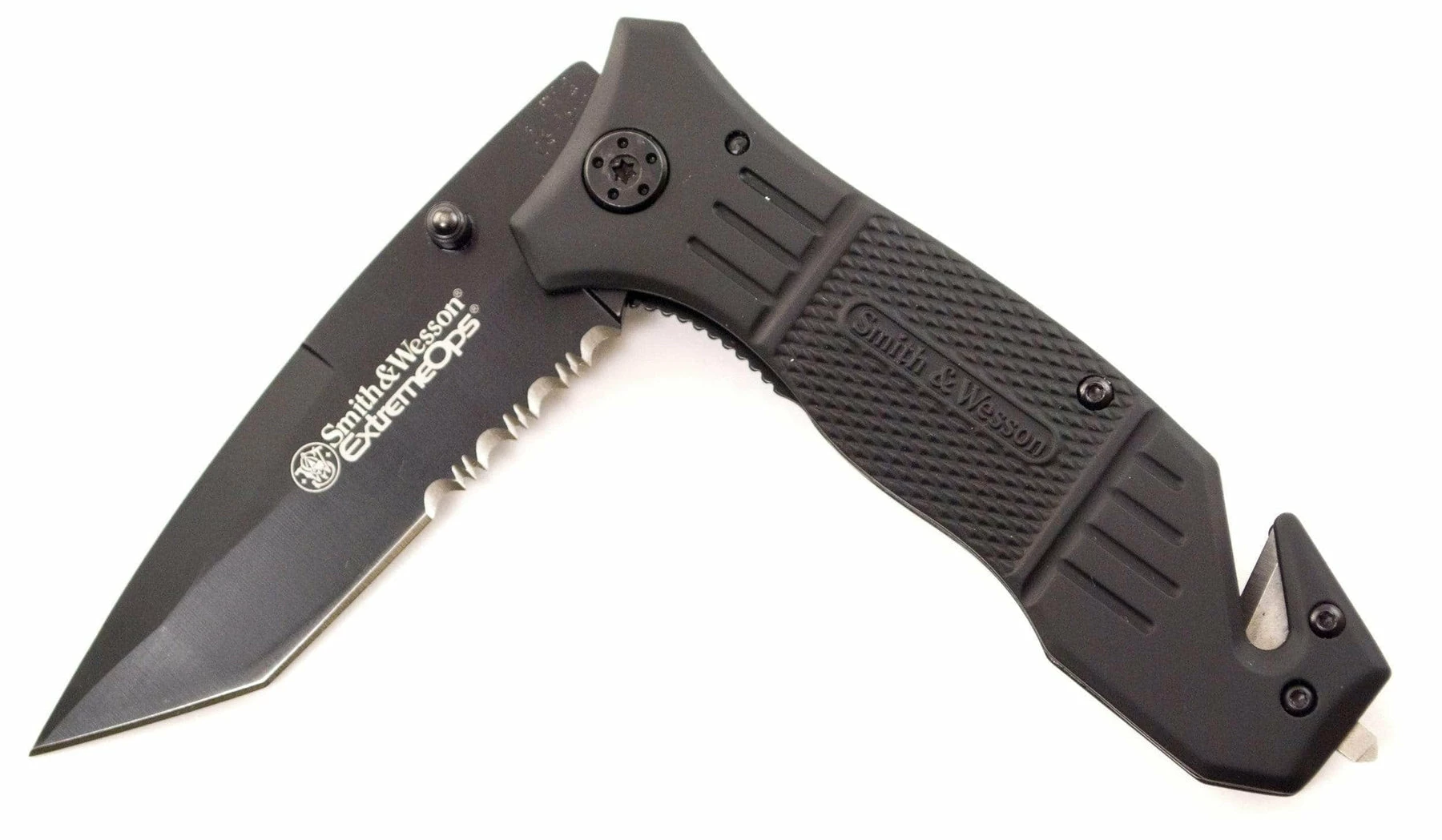 Smith & Wesson Extreme Ops Tanto Pocket Knife With Partially Serrated Blade SWFR2S - Image 2
