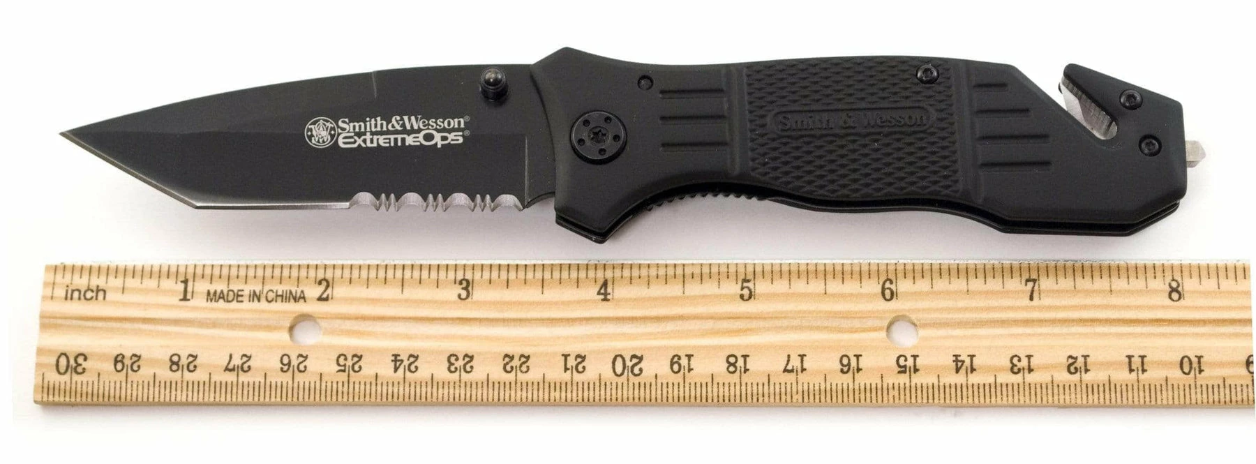 Smith & Wesson Extreme Ops Tanto Pocket Knife With Partially Serrated Blade SWFR2S - Image 11