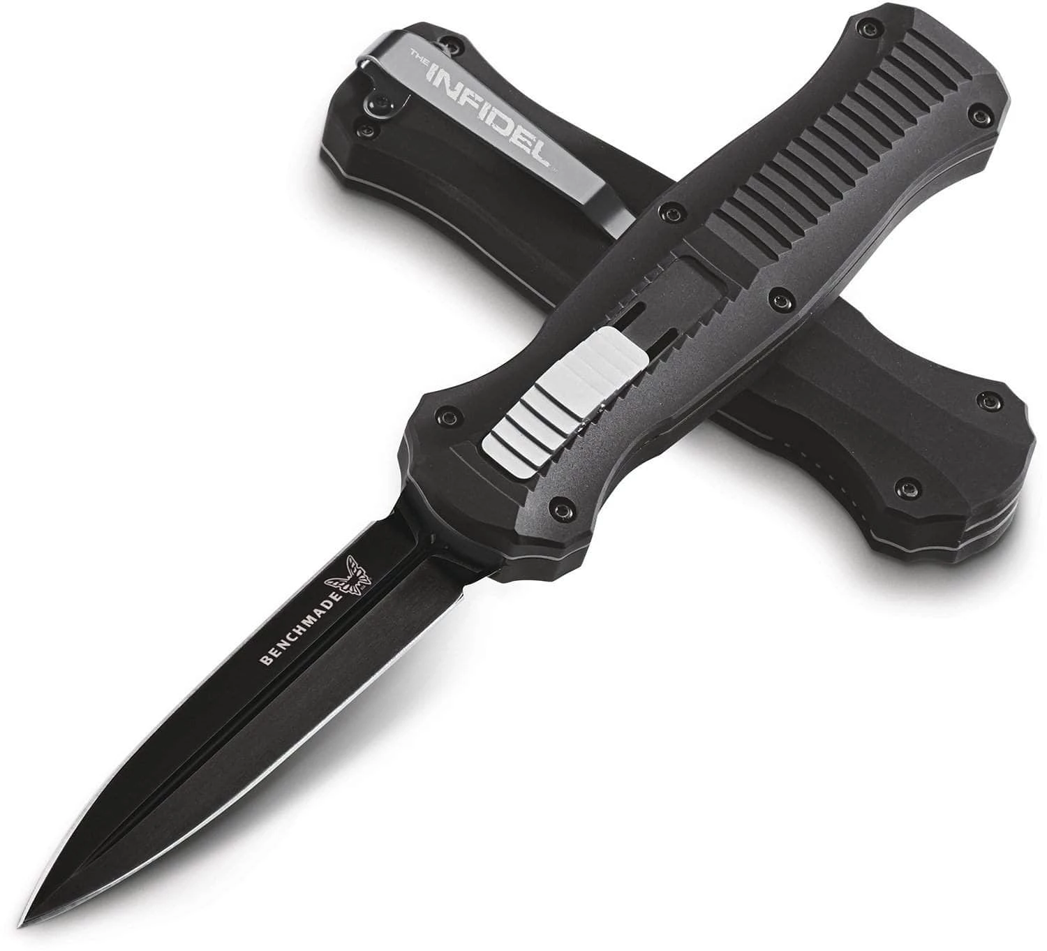 Benchmade 3300BK Infidel OTF Automatic Knife, 3.95" Black Blade, Aluminum Handles - Image 2