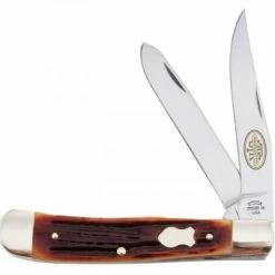 Utica Cutlery Catskill Trapper 2-Blade Jigged Brown Bone, USA Made