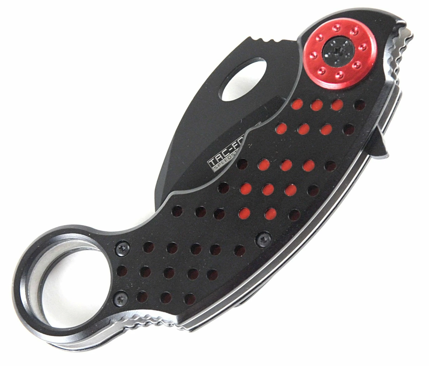 Tac-Force Karambit Tactical Assisted Opening Folding Knife, Black & Red - Image 2