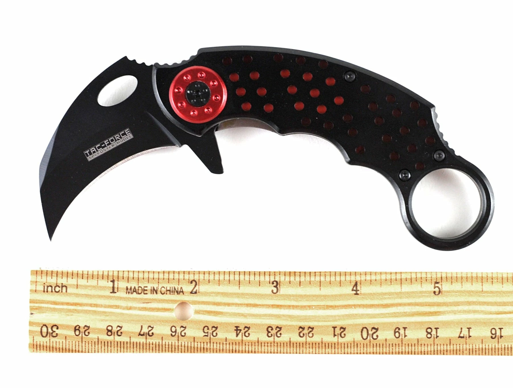 Tac-Force Karambit Tactical Assisted Opening Folding Knife, Black & Red - Image 17
