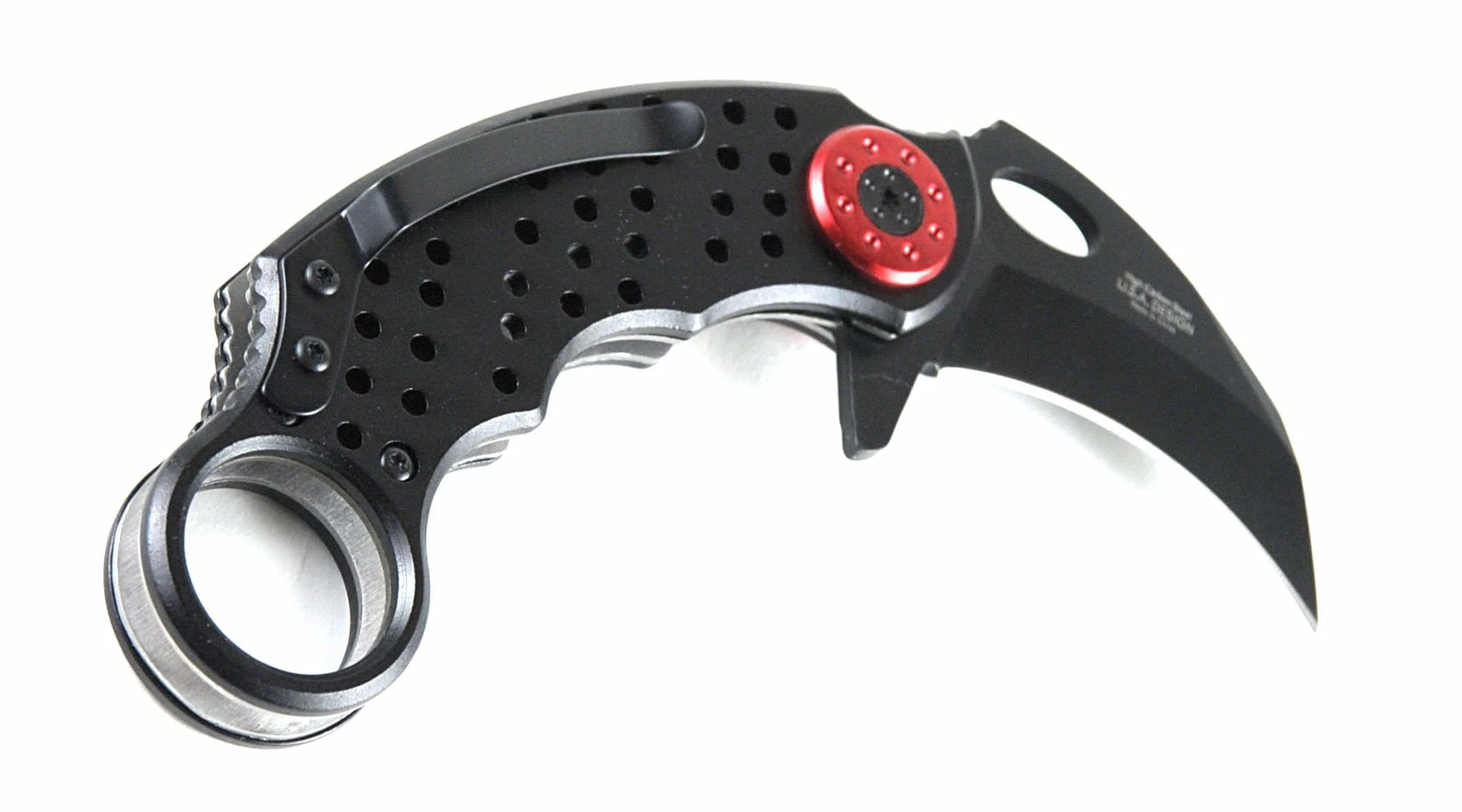 Tac-Force Karambit Tactical Assisted Opening Folding Knife, Black & Red - Image 10