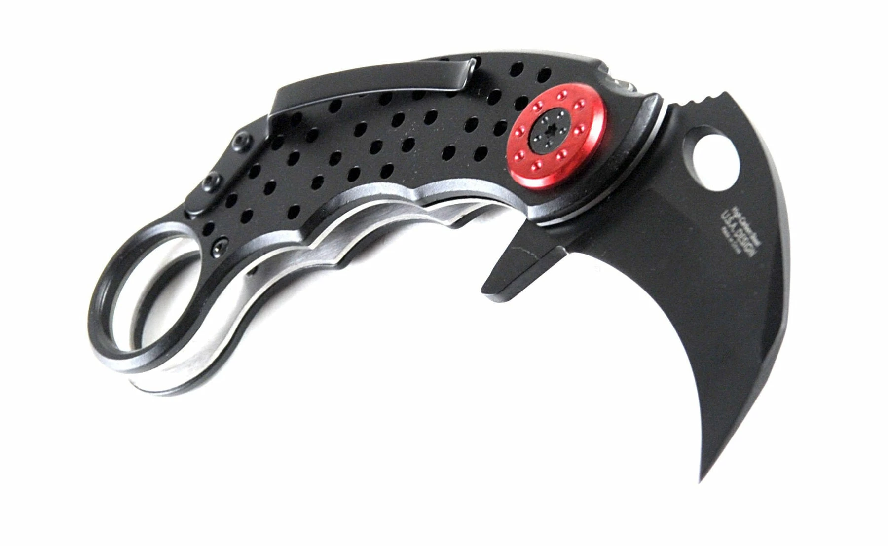 Tac-Force Karambit Tactical Assisted Opening Folding Knife, Black & Red - Image 9