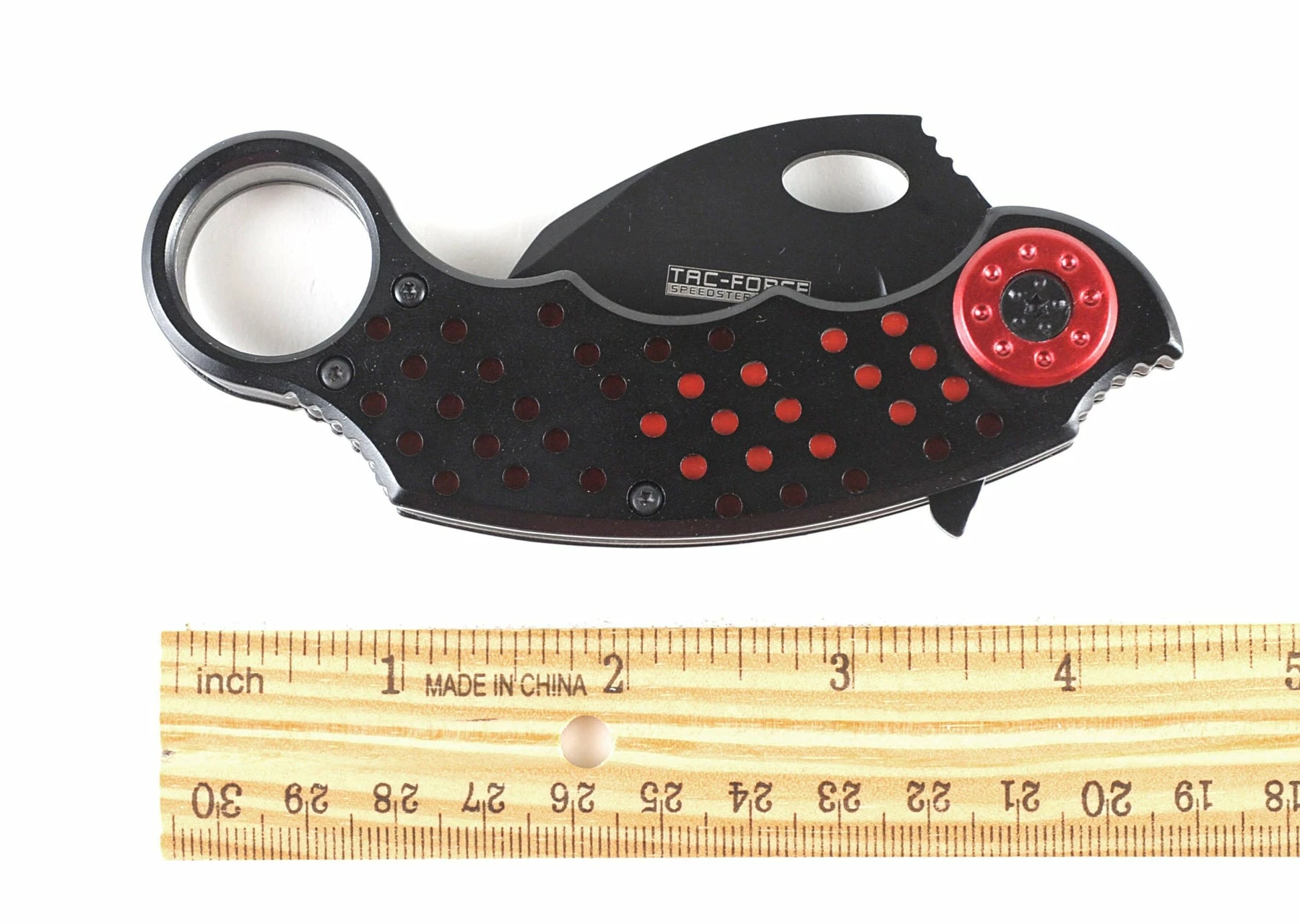 Tac-Force Karambit Tactical Assisted Opening Folding Knife, Black & Red - Image 16