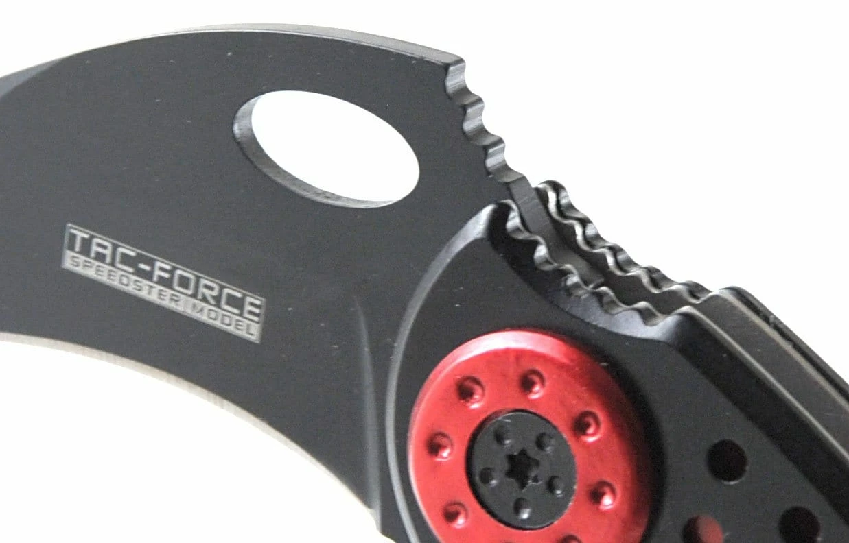 Tac-Force Karambit Tactical Assisted Opening Folding Knife, Black & Red - Image 7