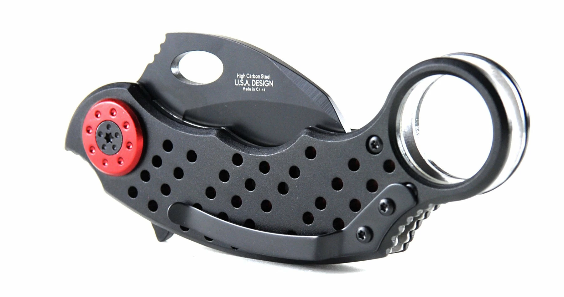 Tac-Force Karambit Tactical Assisted Opening Folding Knife, Black & Red - Image 11