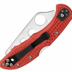 Spyderco Delica 4 Training Knife (Red FRN Handle, Plain Edge)