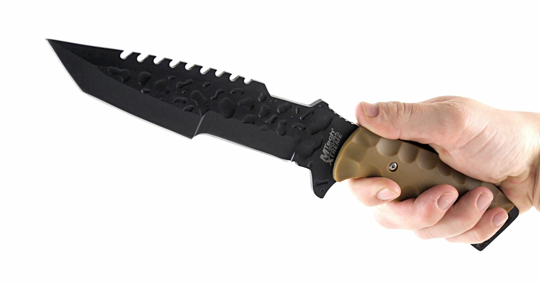 MTech Xtreme Full Tang Tactical Knife With Tanto Blade, Tan Handle - Image 3