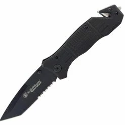 Smith & Wesson Extreme Ops Tanto Pocket Knife With Partially Serrated Blade SWFR2S