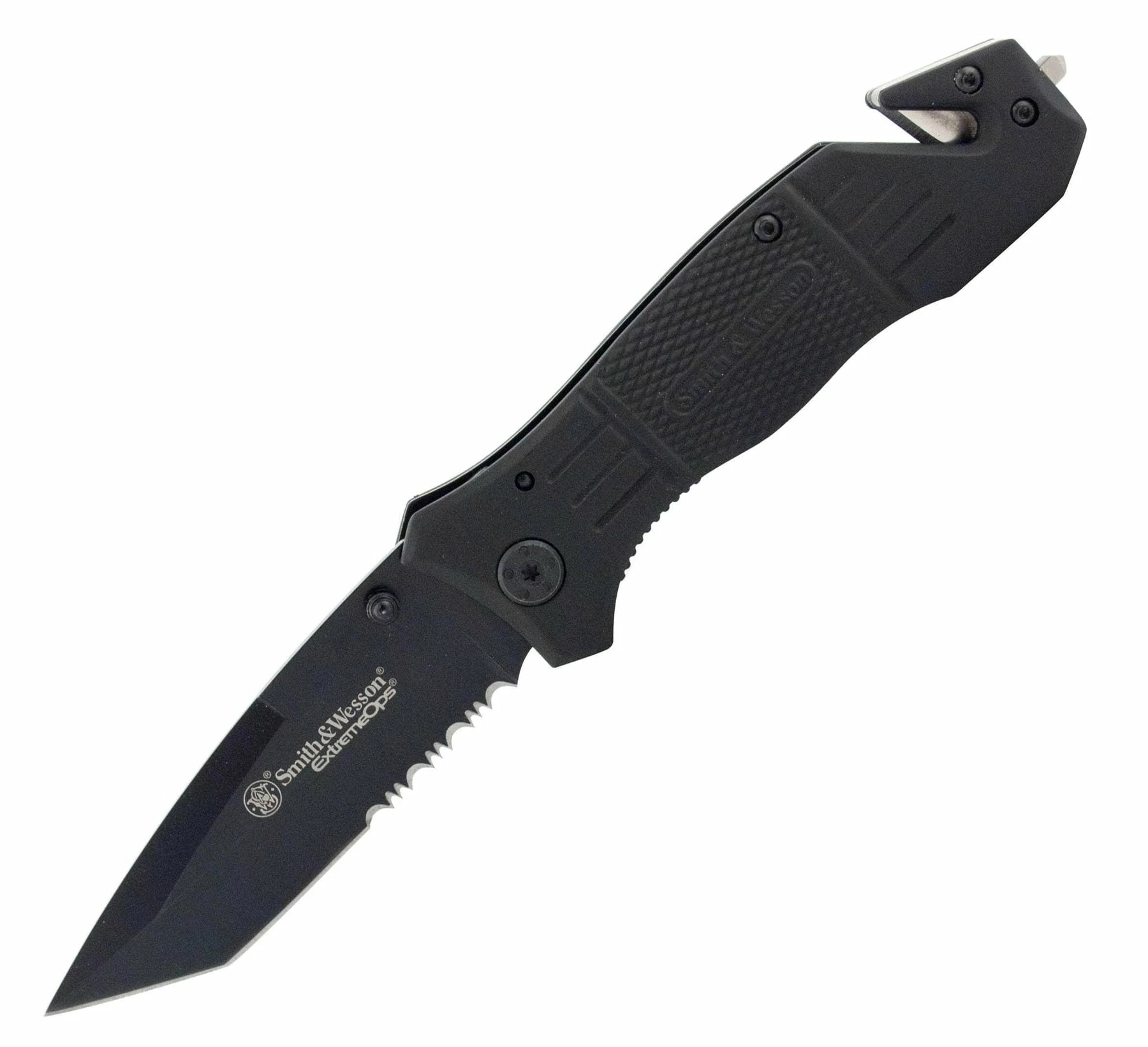Smith & Wesson Extreme Ops Tanto Pocket Knife With Partially Serrated Blade SWFR2S
