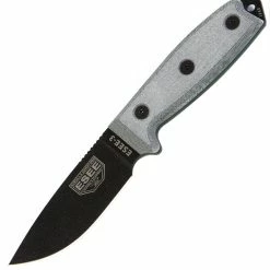 ESEE Knives ESEE-3 Fixed Blade Knife (Plain Edge, Black/Gray, Black Sheath)
