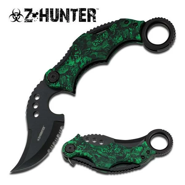 Z-Hunter Zombie Tactical Skinner Assisted Opening Serrated Knife