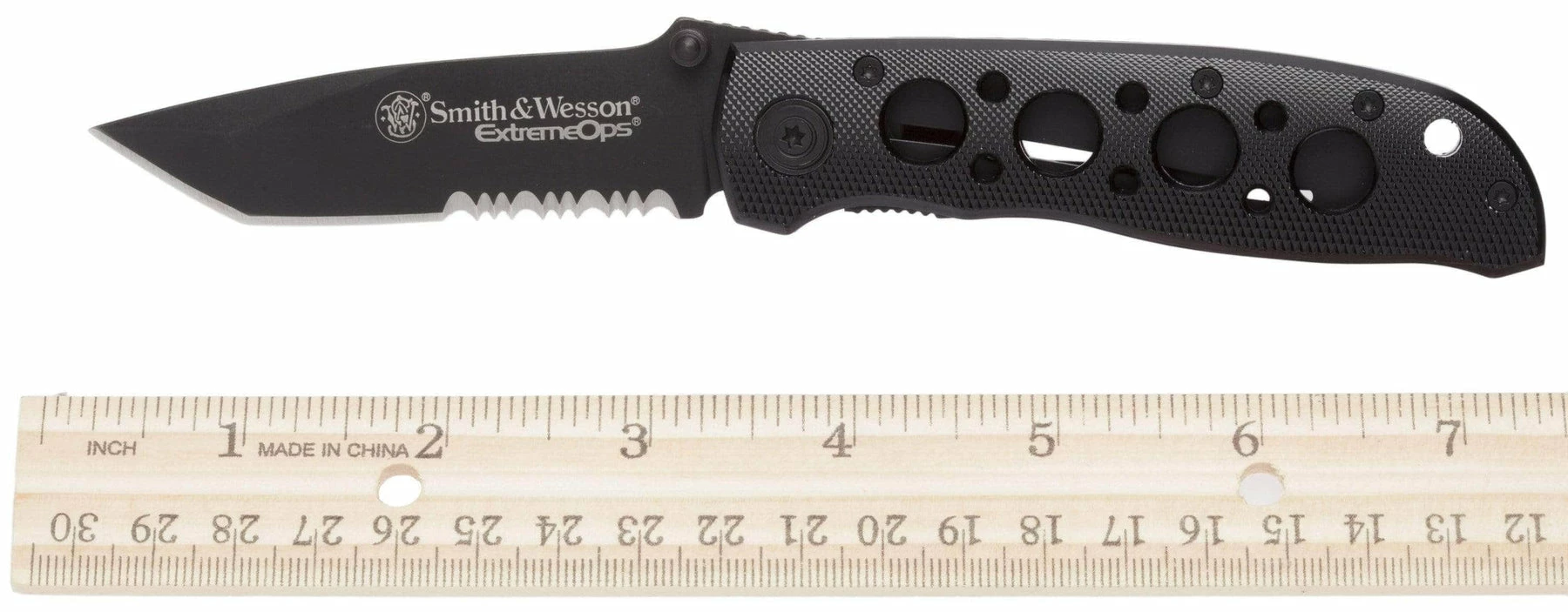 Smith & Wesson Bullseye Extreme OPS, 3.2" Combo Blade, Black Aluminum Handle - CK5TBS - Image 18