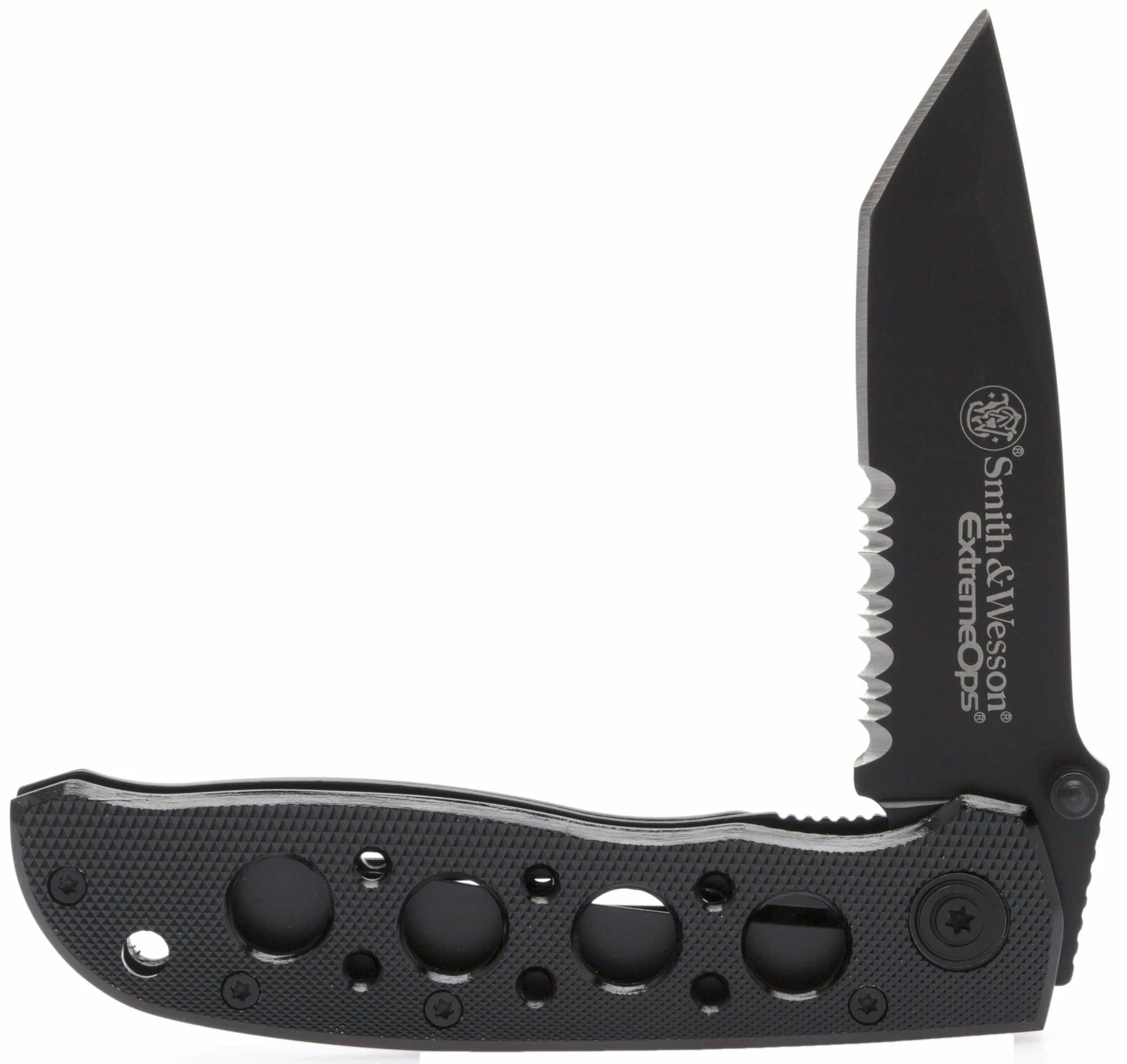 Smith & Wesson Bullseye Extreme OPS, 3.2" Combo Blade, Black Aluminum Handle - CK5TBS - Image 8