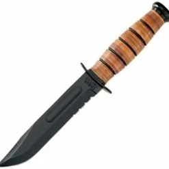 Ka-bar Knives Tactical/Utility Partically Serrated Fixed Blade Knife W/ Sheath