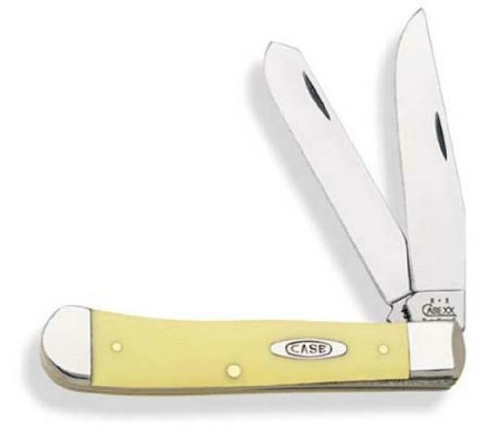 Case Cutlery 2-Blade Trapper Yellow Pocket Knife