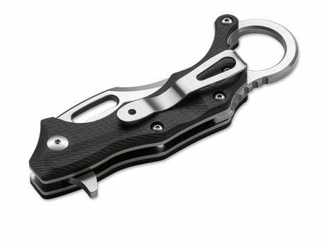 Boker Plus Wildcat Karambit Flipper, 2.88" D2 Blade, Black G10 Handles - 01BO772 - Image 2