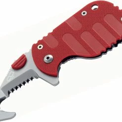 Boker Plus Rescom Rescue Knife, CLB Design, 1.8" Serrated Blade, Red FRN Handles - 01BO584