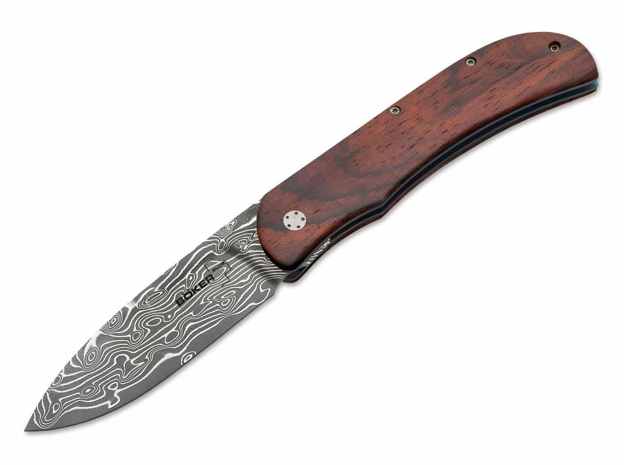 Boker Plus Exskelibur I, 3.5" Damascus Blade, Cocobolo Handles - 01BO222DAM