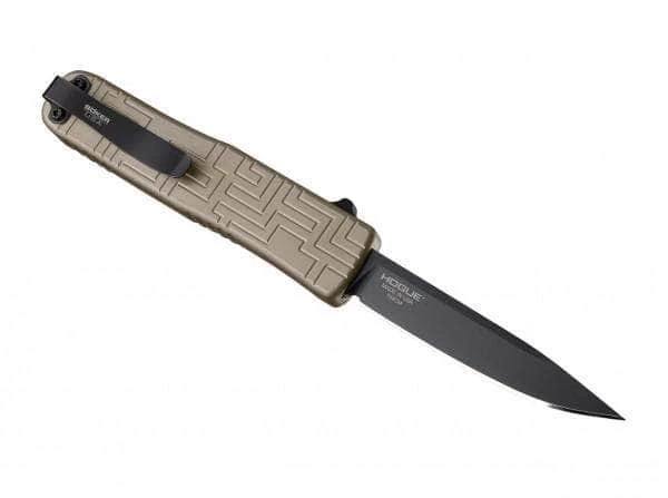 Boker Plus/Hogue OTF Auto, 3.5" Black Blade, Coyote Aluminum Handle - 06EX262 - Image 2