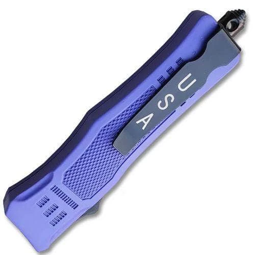 Knife Depot Purple Legacy Edge OTF Knife Spear Point, Double Edged Blade - Image 2