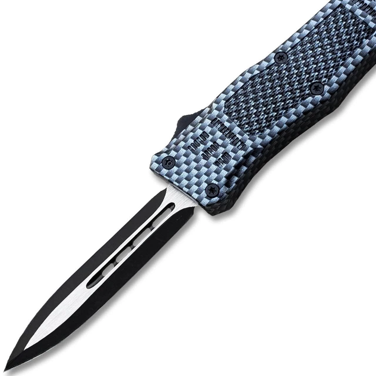 Knife Depot Carbon Fiber Legacy Edge OTF Knife Spear Point, Double Edged Blade - Image 4