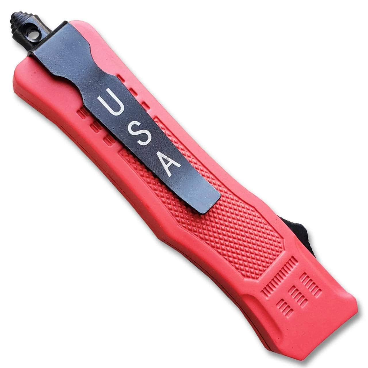 Knife Depot Red Legacy OTF Knife Spear Point, Double Edged Blade - Image 2