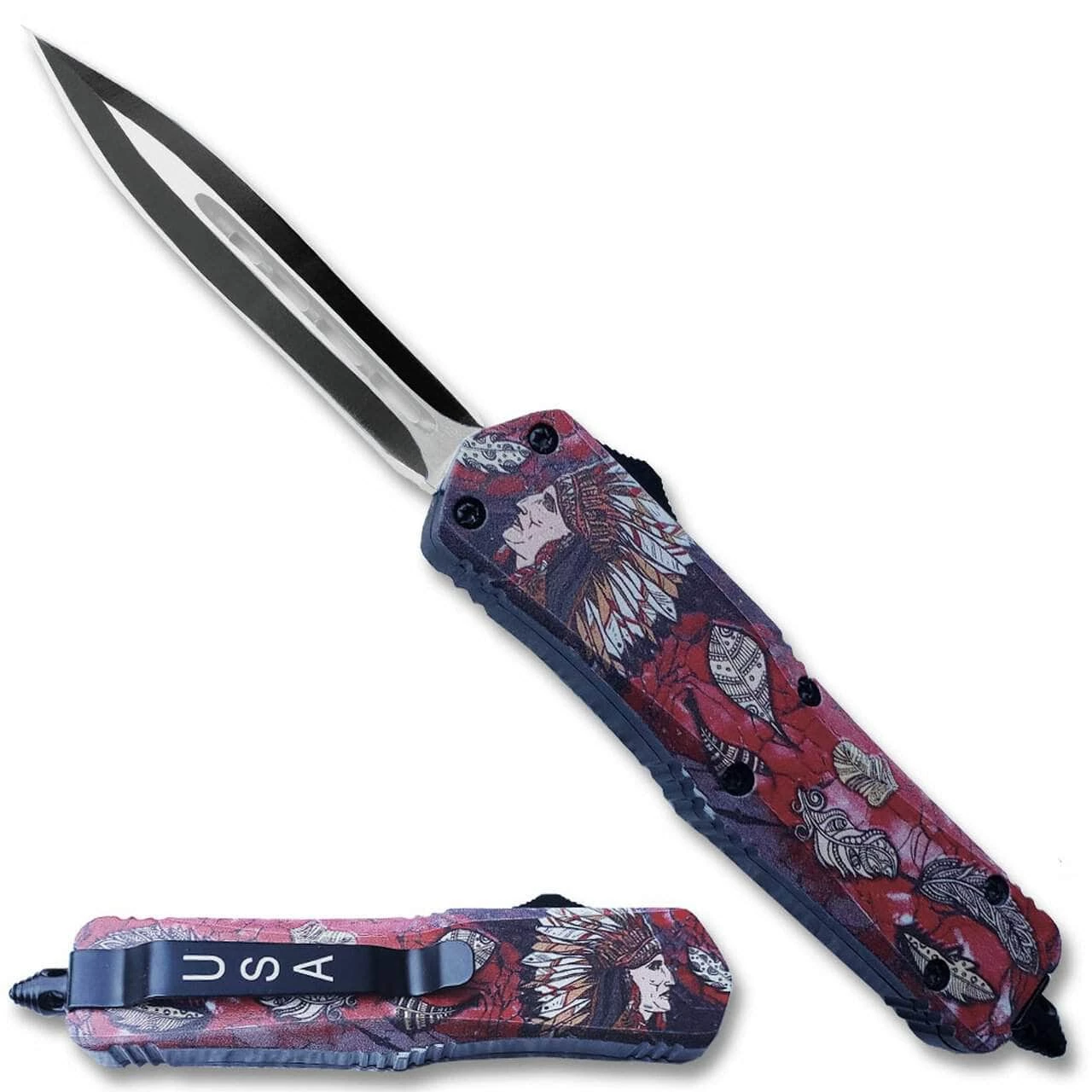 Knife Depot Swift Double Edge Native American OTF Knife