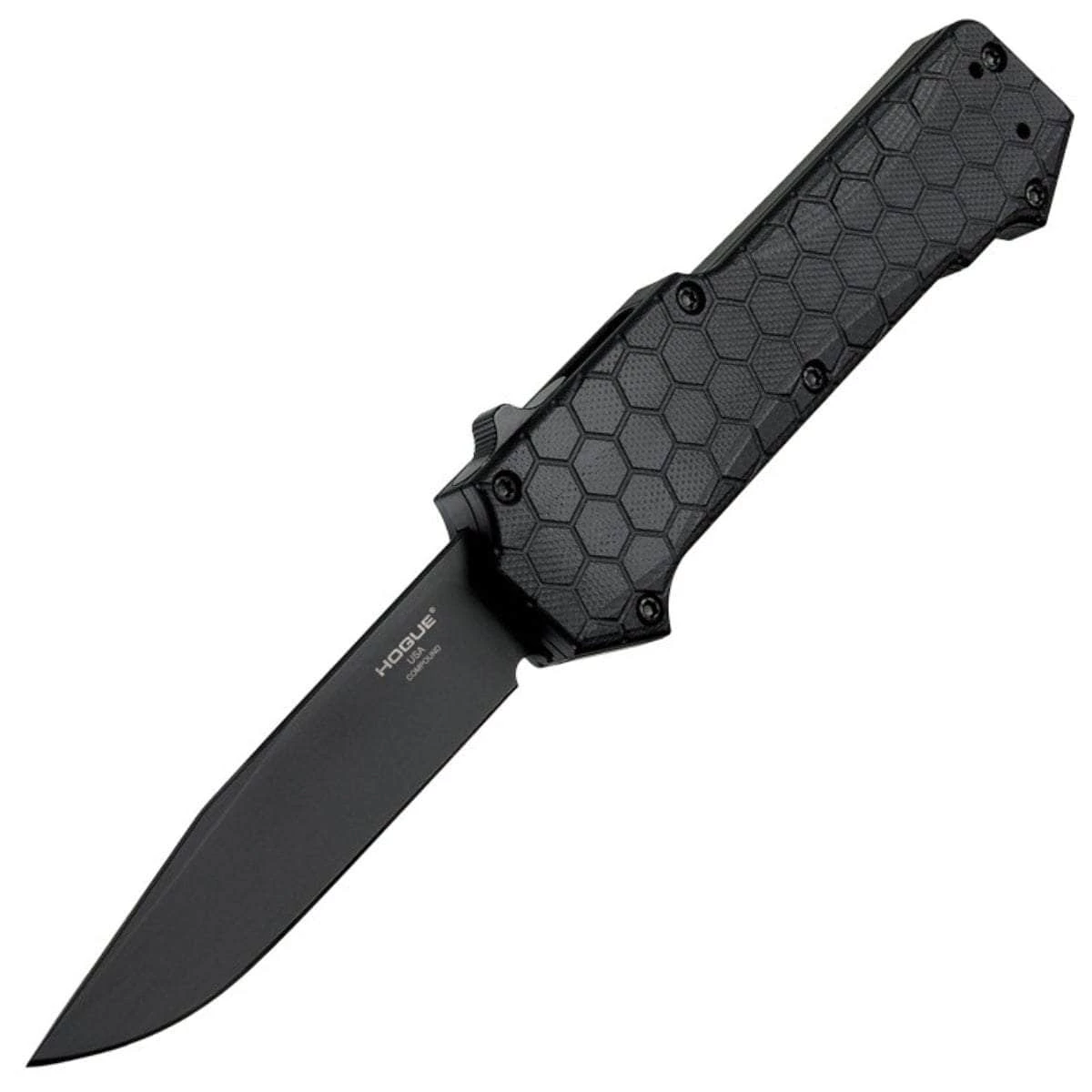 Hogue Compound OTF Automatic, 3.5" Black Blade, Black G10 Handle - 34036