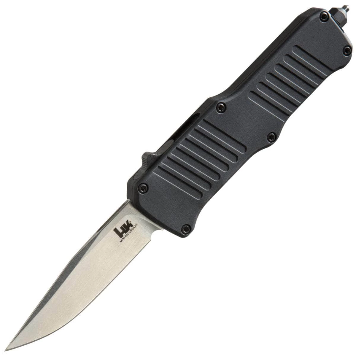 Heckler & Koch (HK) HK Mini Incursion OTF Automatic, 2.95" Clip Point Blade, Black Aluminum Handle - 54050