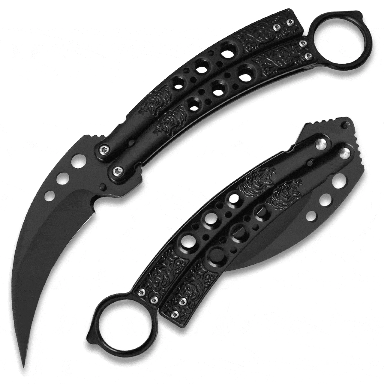 Knife Depot Black Karambit Tactical Butterfly Knife Sharp Limited Edition