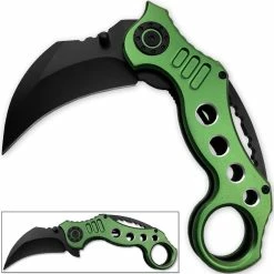 Knife Depot Karambit Tactical Spring Assist Knife - Green