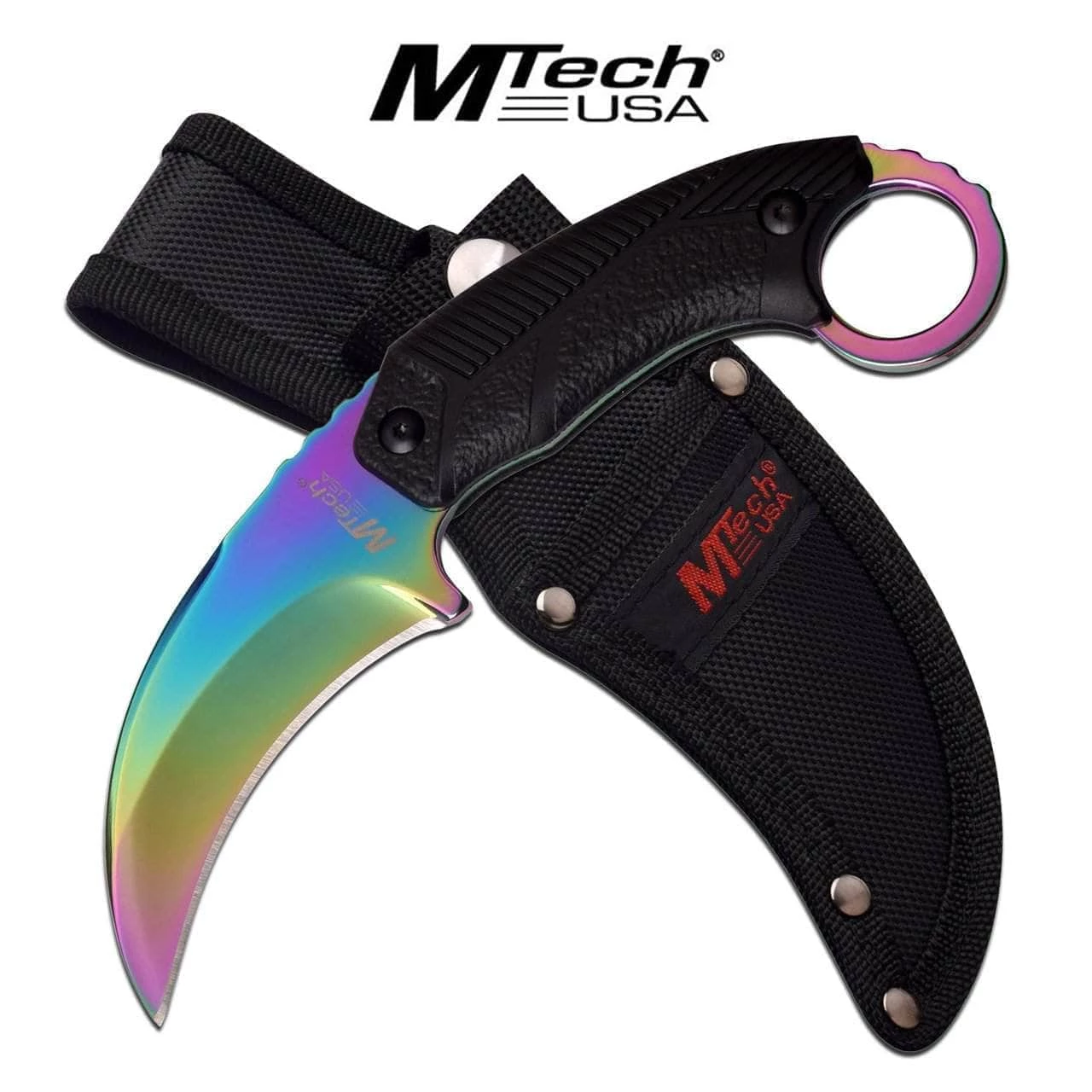 MTech 3851 USA Titanium Dragons Tooth Karambit Survival Knife Tactical Duty Blade