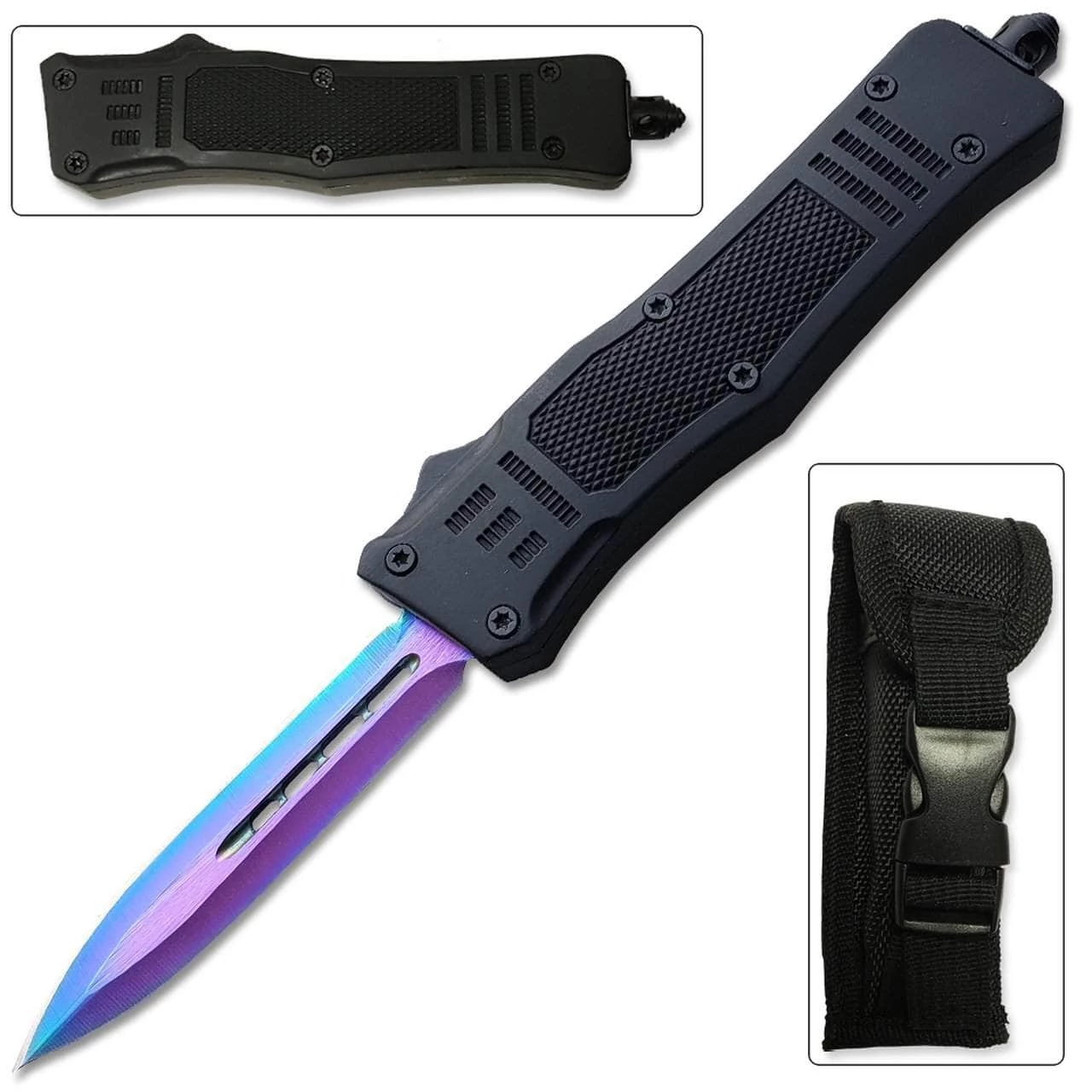 Knife Depot Titanium Legacy Edge OTF Knife Spear Point, Double Edged Blade - Image 5