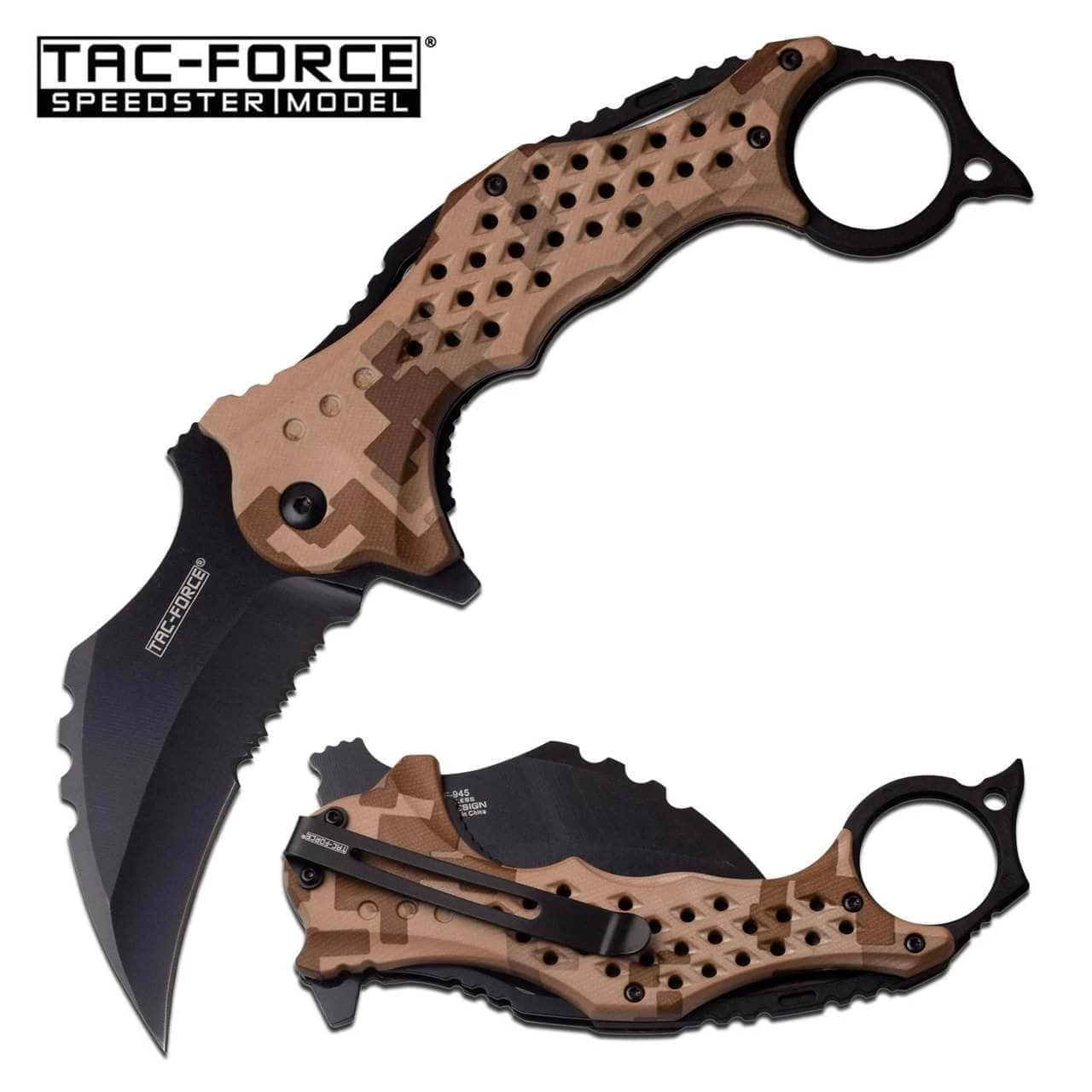 Tac-Force TAC FORCE Speedster Tactical Mammoth Karambit Knife Digital Desert Camo