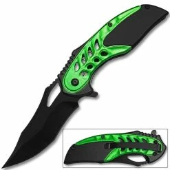 White Deer Tactical Knife Green And Black