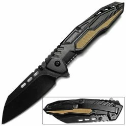 White Deer Tactical TantoStone Wash Blade Knife Gray And Black