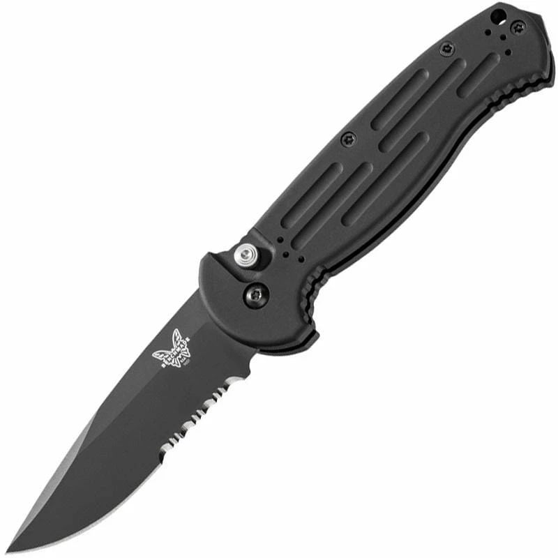 Benchmade 9051SBK AFO II Automatic Knife, 3.56" Partially Serrated Blade