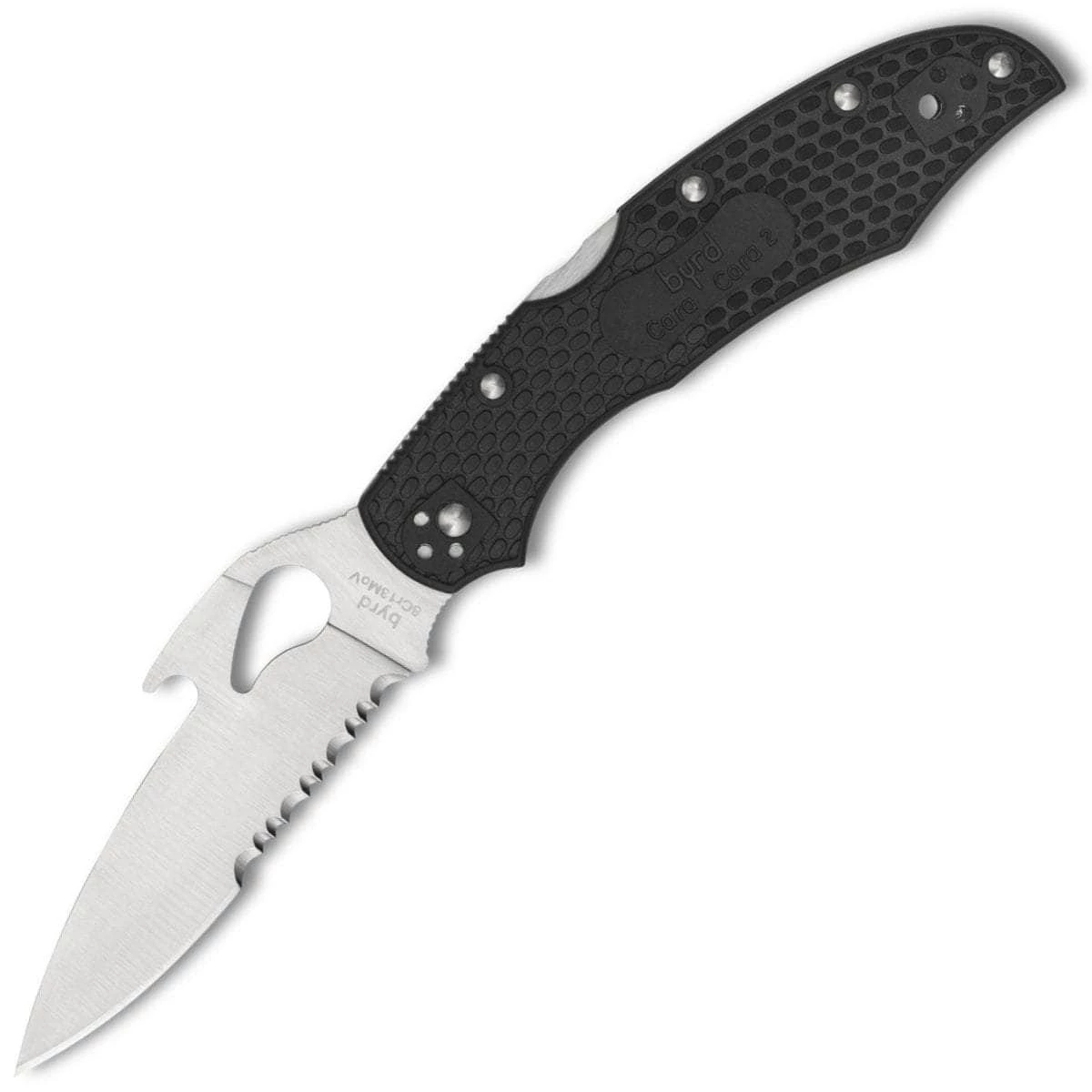 Byrd Knives Byrd Cara Cara 2 Emerson Wave, 3.75" Combo Blade, FRN Handle - BY03PSBK2W