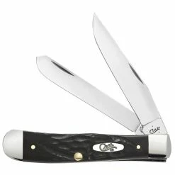 Case Cutlery Case Trapper, 2 Blades, Rough Black Synthetic Handle (6254 SS) - 18221