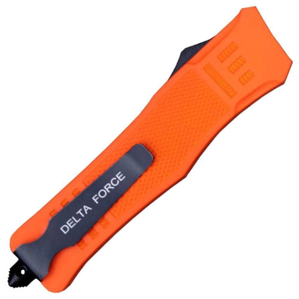 Delta Force Full Size OTF, 3.75" Spear Point Blade, Orange Handle - DFSPOR - Image 2
