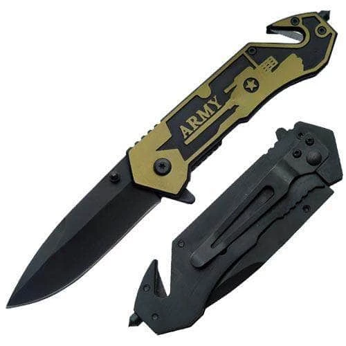 Knife Depot Army Tank Rescue Knife Spring Assist Legal Automatic W Glass Breaker - Image 3