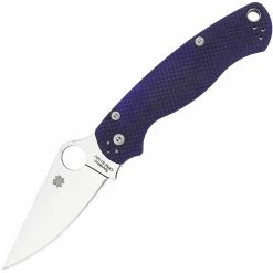 Spyderco Paramilitary 2, 3.4" S110V Blade, Blue/Purple G10 Handle - C81GPDBL2