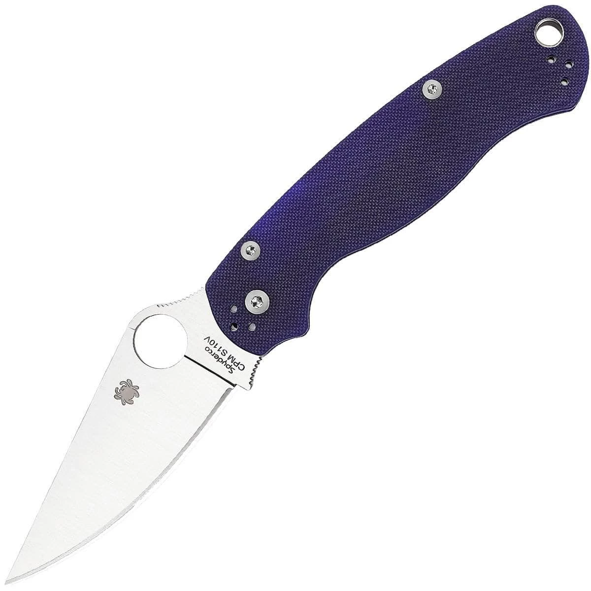 Spyderco Paramilitary 2, 3.4" S110V Blade, Blue/Purple G10 Handle - C81GPDBL2