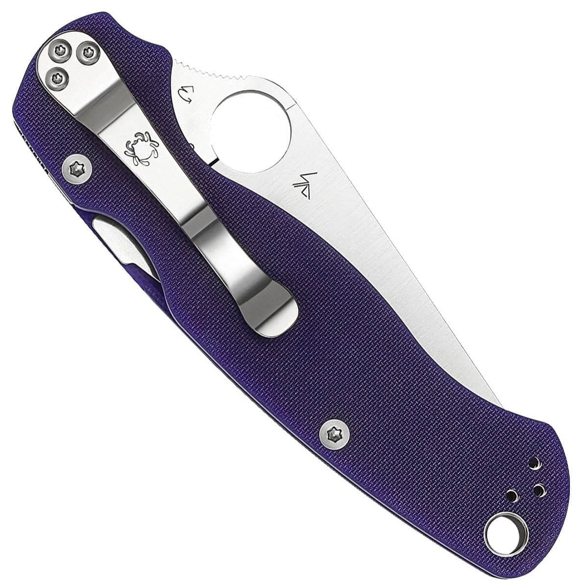 Spyderco Paramilitary 2, 3.4" S110V Blade, Blue/Purple G10 Handle - C81GPDBL2 - Image 2